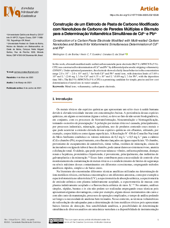 (PDF) Construction of a Carbon Paste Electrode Modified with Multi ...