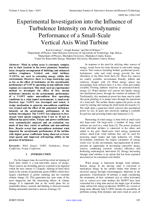 (PDF) Experimental Investigation into the Influence of Turbulence ...