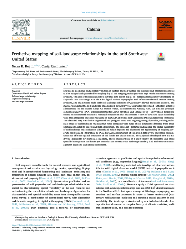 (PDF) Predictive mapping of soil-landscape relationships in the arid ...