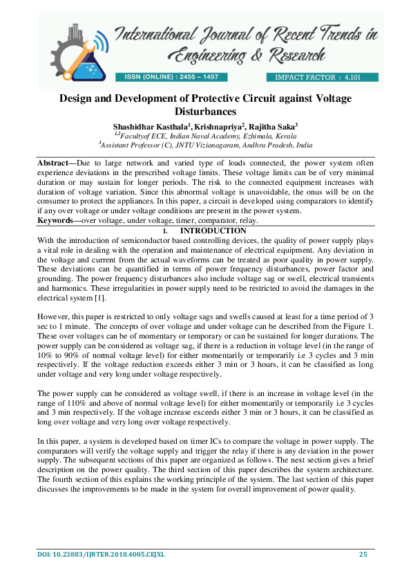 (PDF) Design and Development of Protective Circuit against Voltage ...