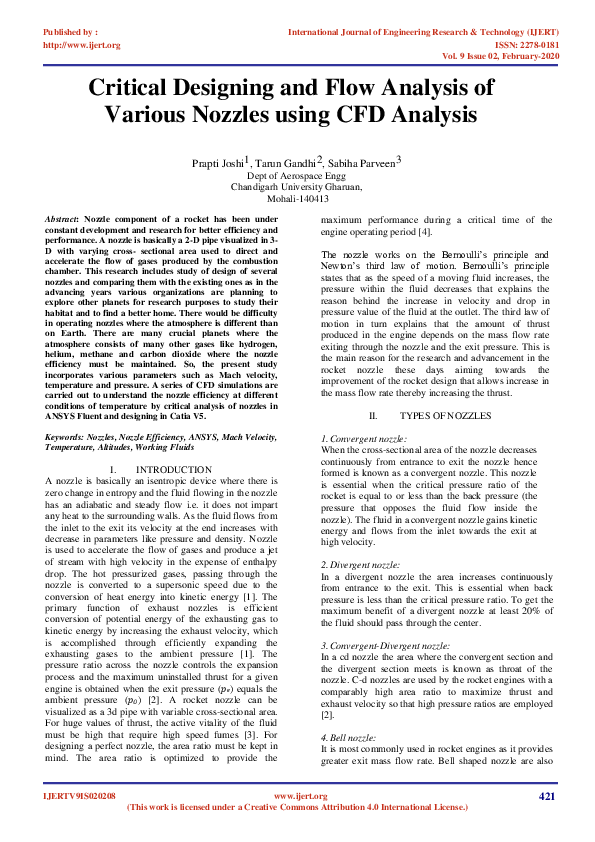 (PDF) Critical Designing and Flow Analysis of Various Nozzles using CFD ...