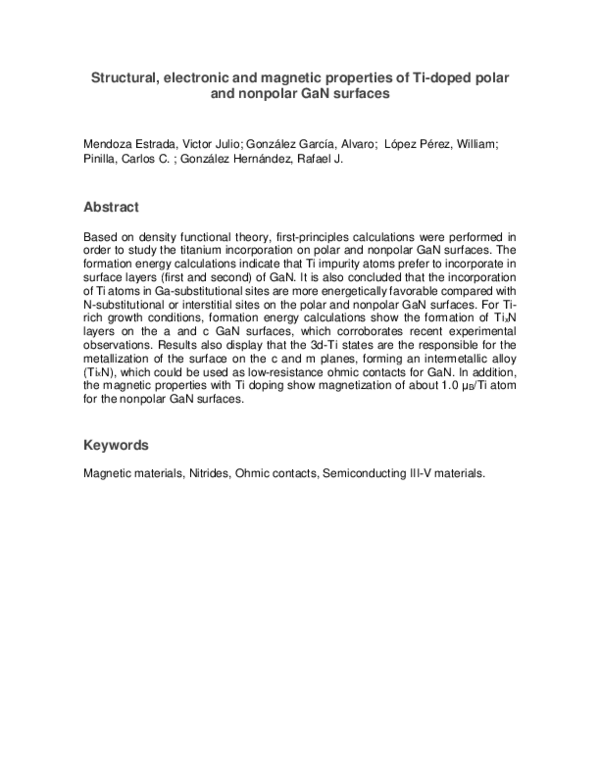 (PDF) Structural, electronic and magnetic properties of a symmetrical ...