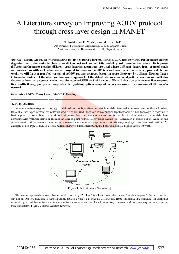 (PDF) A Literature survey on Improving AODV protocol through cross ...