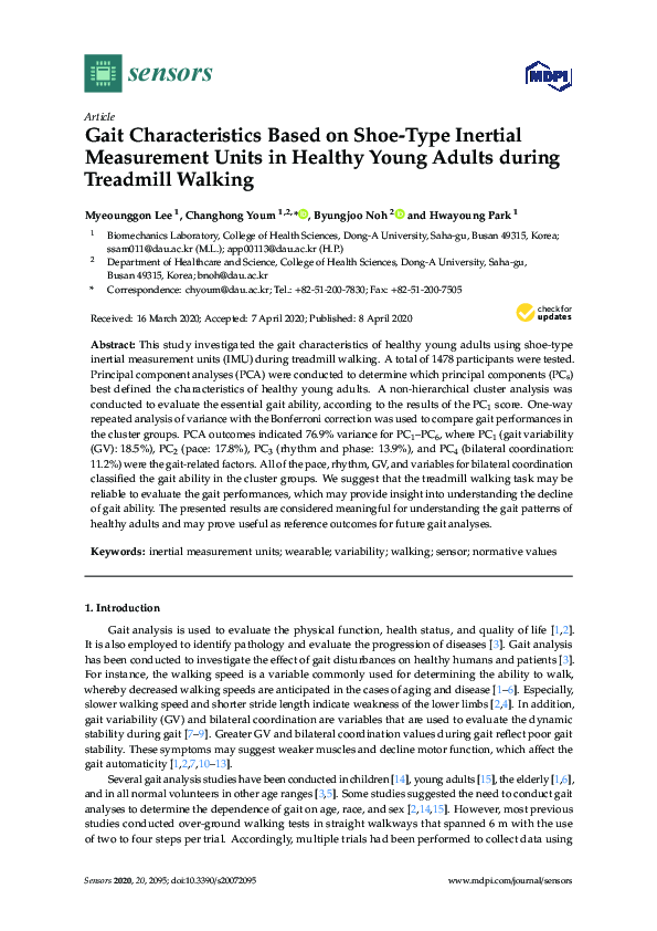 (PDF) Gait Characteristics Based on Shoe-Type Inertial Measurement ...