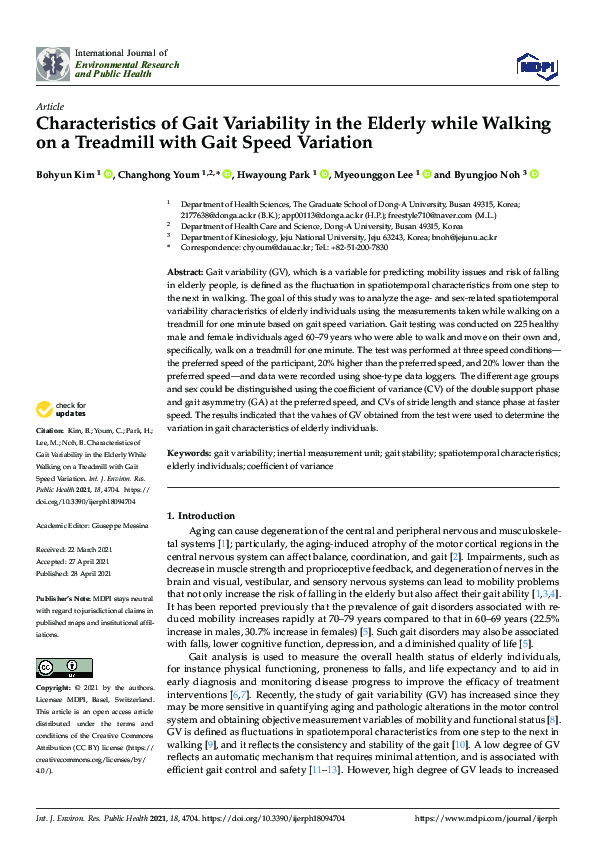 (PDF) Characteristics of Gait Variability in the Elderly While Walking ...