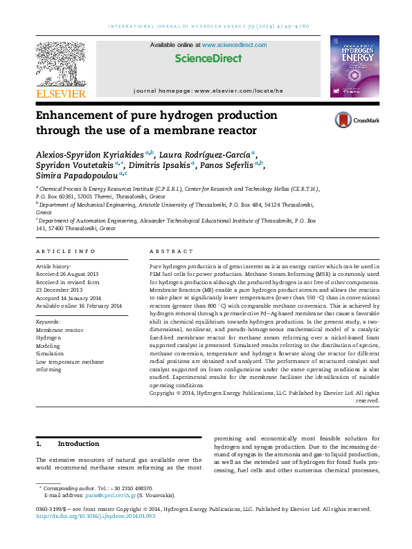 (PDF) Enhancement of pure hydrogen production through the use of a ...