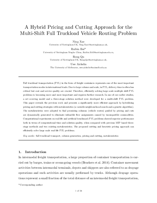 (PDF) A hybrid pricing and cutting approach for the multi-shift full ...