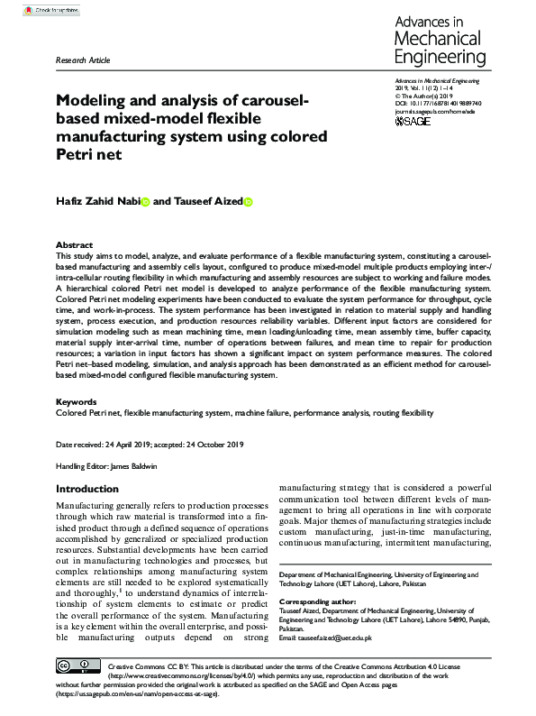 (PDF) Modeling and analysis of carousel-based mixed-model flexible ...