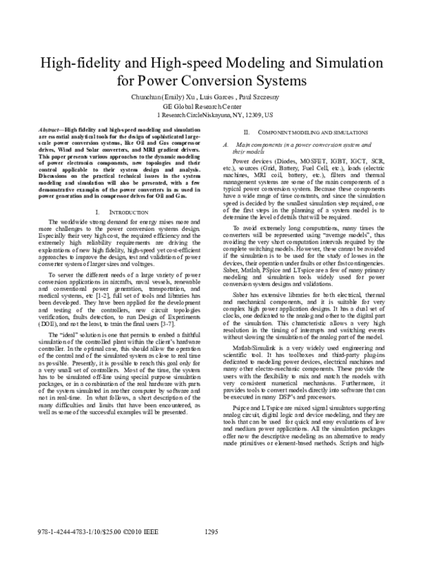 (PDF) High-fidelity and high-speed modeling and simulation for power ...