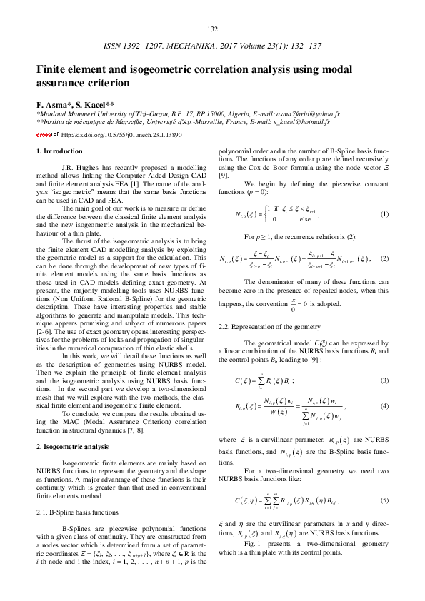 (PDF) Finite element and isogeometric correlation analysis using Modal ...