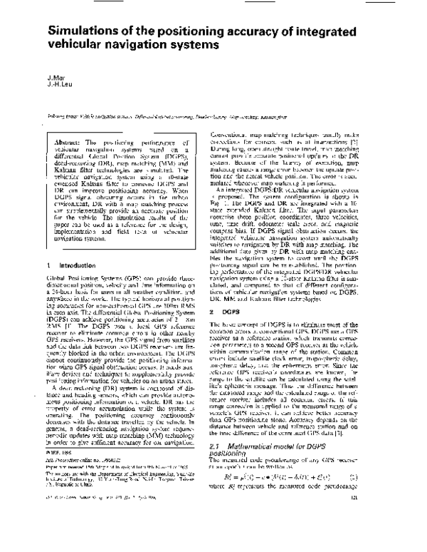 (PDF) Simulations of the positioning accuracy of integrated vehicular ...