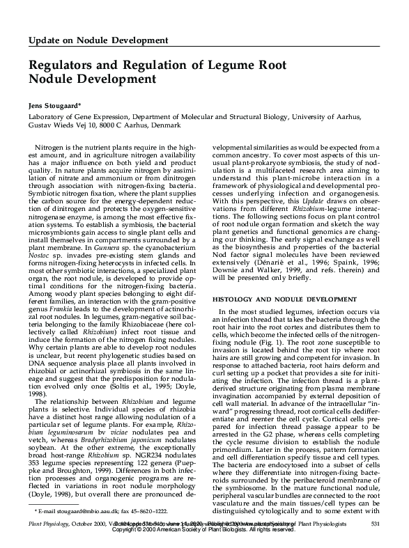 (PDF) Regulators and Regulation of Legume Root Nodule Development