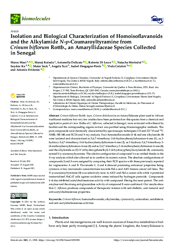 (PDF) Isolation and Biological Characterization of Homoisoflavanoids ...