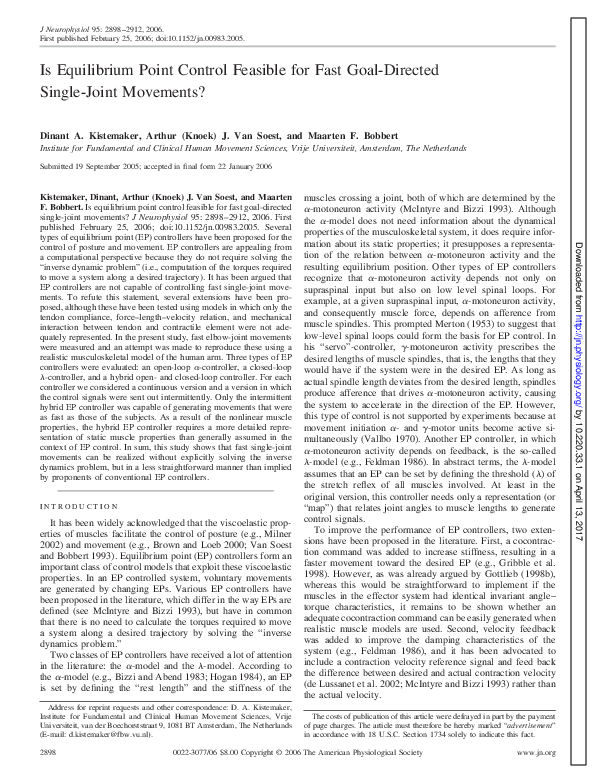 (PDF) Is Equilibrium Point Control Feasible for Fast Goal-Directed ...