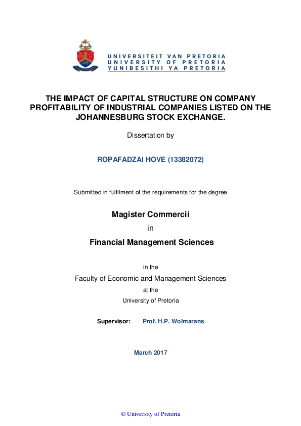 (PDF) The impact of capital structure on company profitability of ...