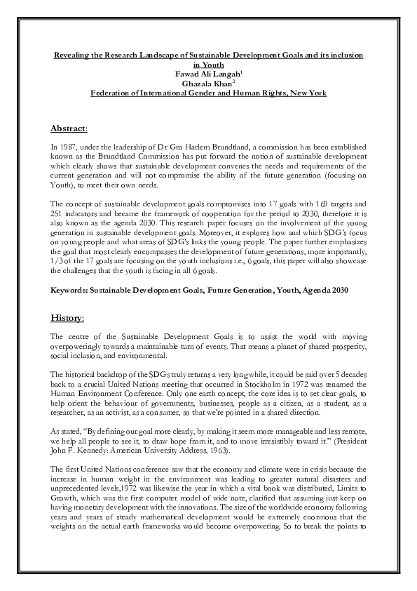 (PDF) Revealing the Research Landscape of Sustainable Development Goals ...