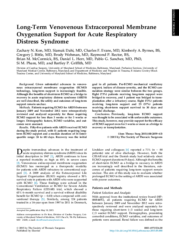 (PDF) Long-Term Venovenous Extracorporeal Membrane Oxygenation Support ...
