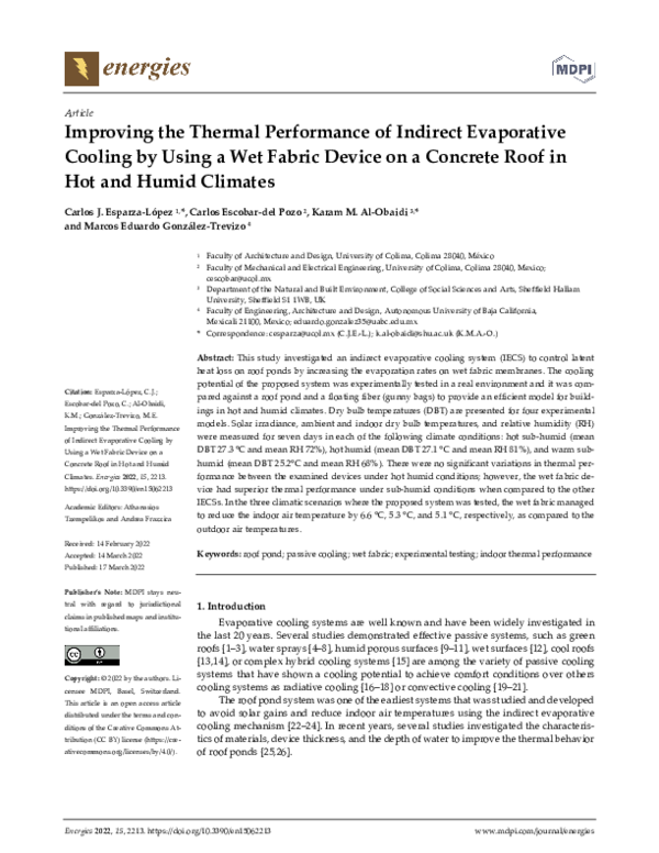 (PDF) Improving the Thermal Performance of Indirect Evaporative Cooling ...