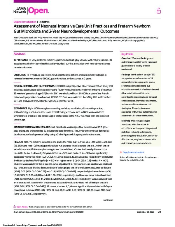 (PDF) Assessment of Neonatal Intensive Care Unit Practices and Preterm ...
