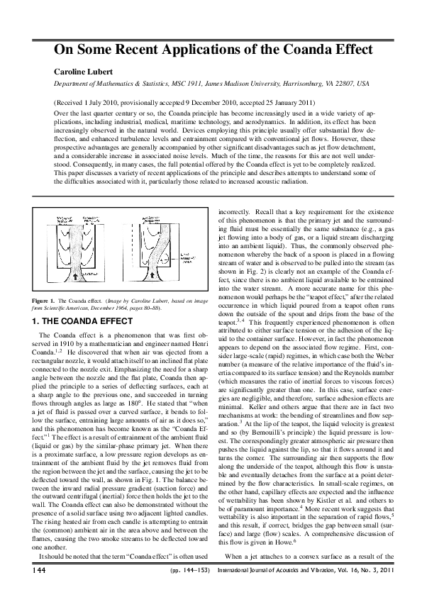 (PDF) On Some Recent Applications of the Coanda Effect Caroline