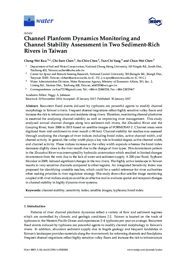 (PDF) Channel Planform Dynamics Monitoring and Channel Stability ...