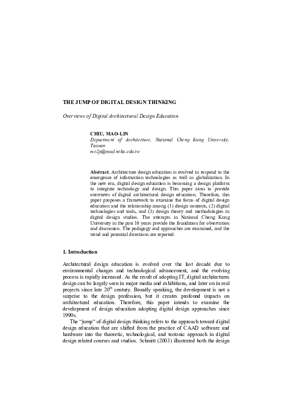 (PDF) THE JUMP OF DIGITAL DESIGN THINKING: Overviews of Digital ...