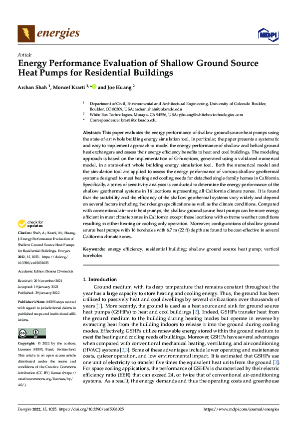 (PDF) Energy Performance Evaluation of Shallow Ground Source Heat Pumps ...