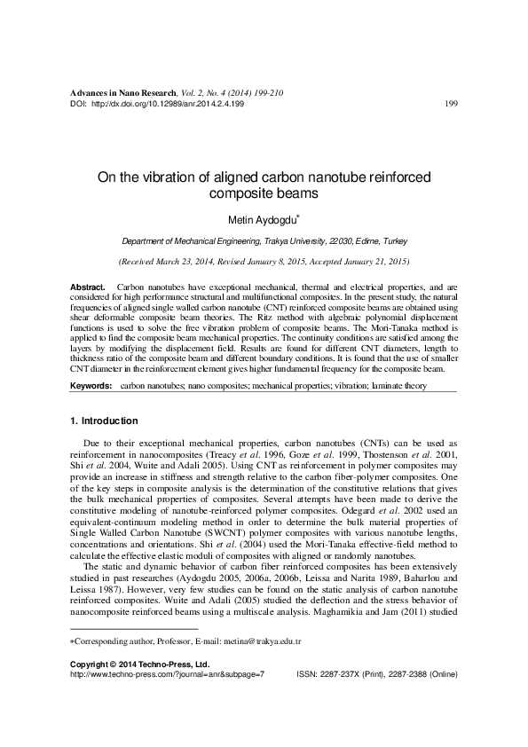 (PDF) On the vibration of aligned carbon nanotube reinforced composite ...