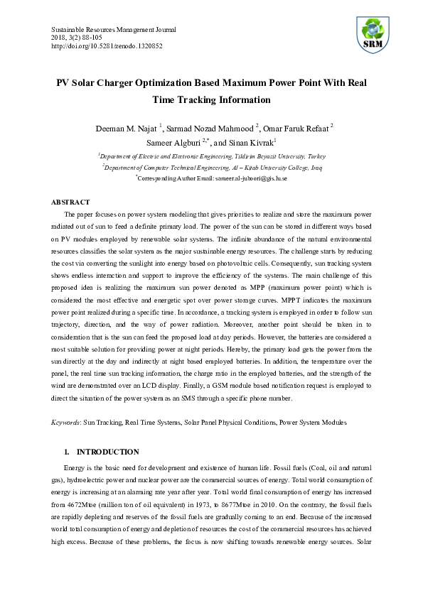 (PDF) Pv Solar Charger Optimization Based Maximum Power Point With Real ...