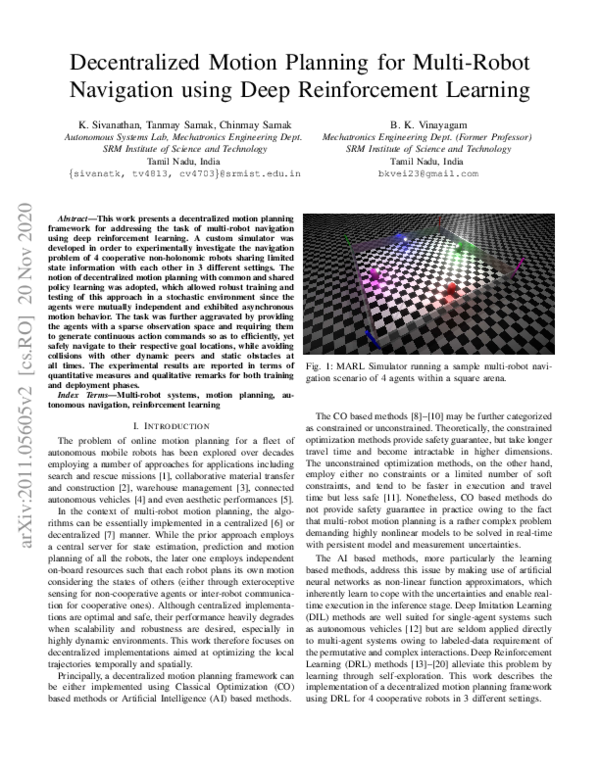 (PDF) Decentralized Motion Planning for Multi-Robot Navigation using ...