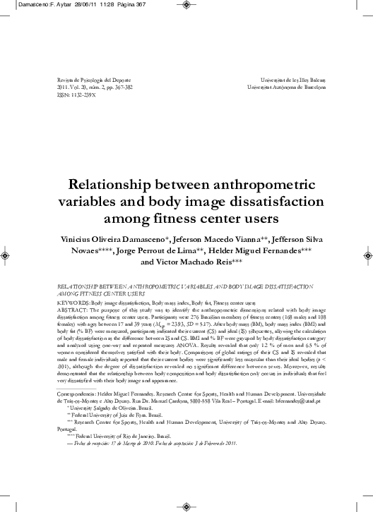 (PDF) Relationship between anthropometric variables and body image ...