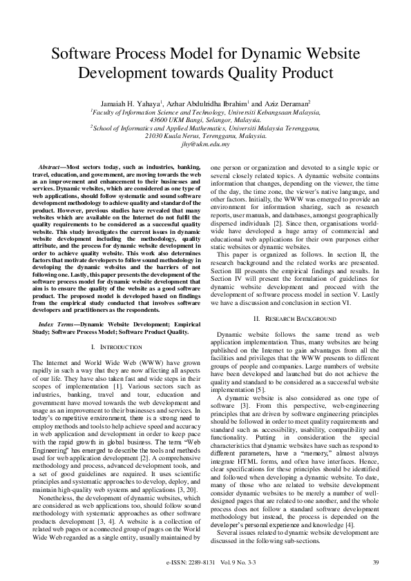 (PDF) Software Process Model for Dynamic Website Development towards ...