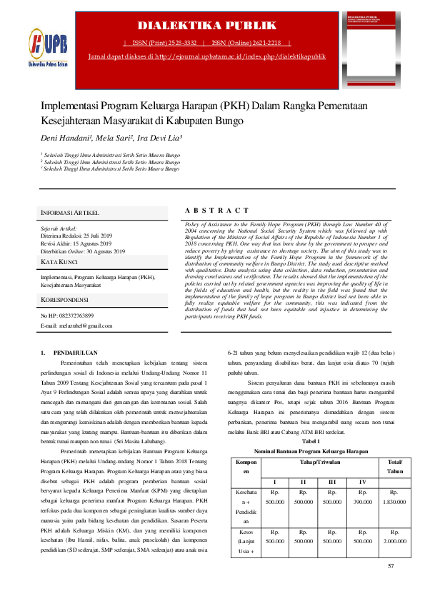 Pendekatan Multisektoral dalam Implementasi Program Keluarga Harapan di Desa