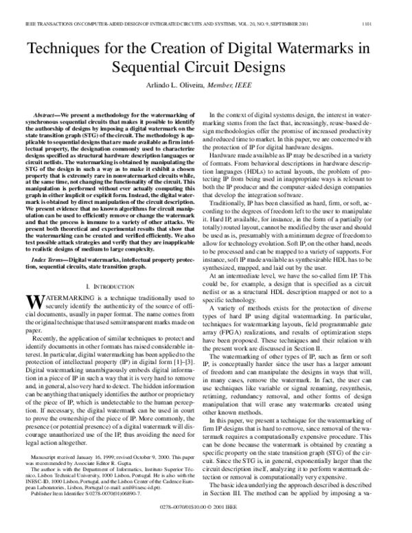 (PDF) Techniques for the creation of digital watermarks in sequential ...