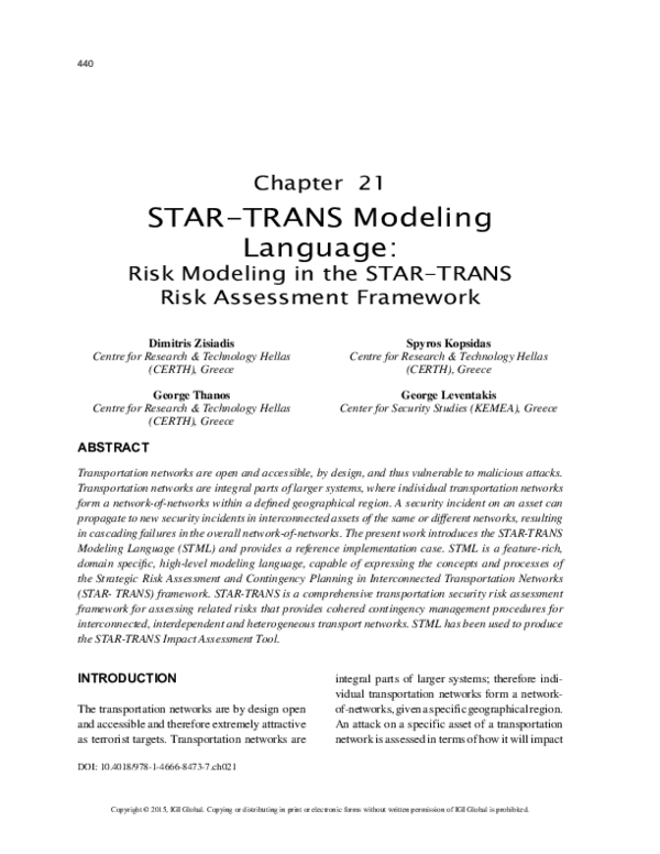 (PDF) STAR-TRANS Modeling Language: Risk Modeling in the STAR-TRANS ...