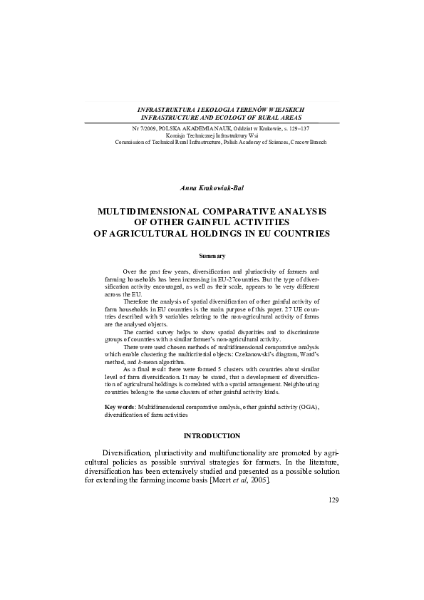 (PDF) MULTIDIMENSIONAL COMPARATIVE ANALYSIS OF OTHER GAINFUL ACTIVITIES ...