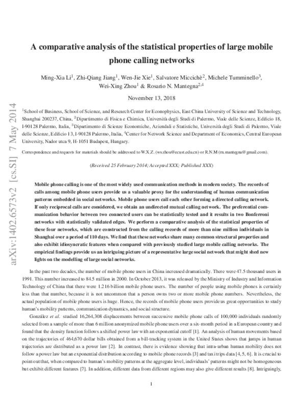(PDF) A comparative analysis of the statistical properties of large ...