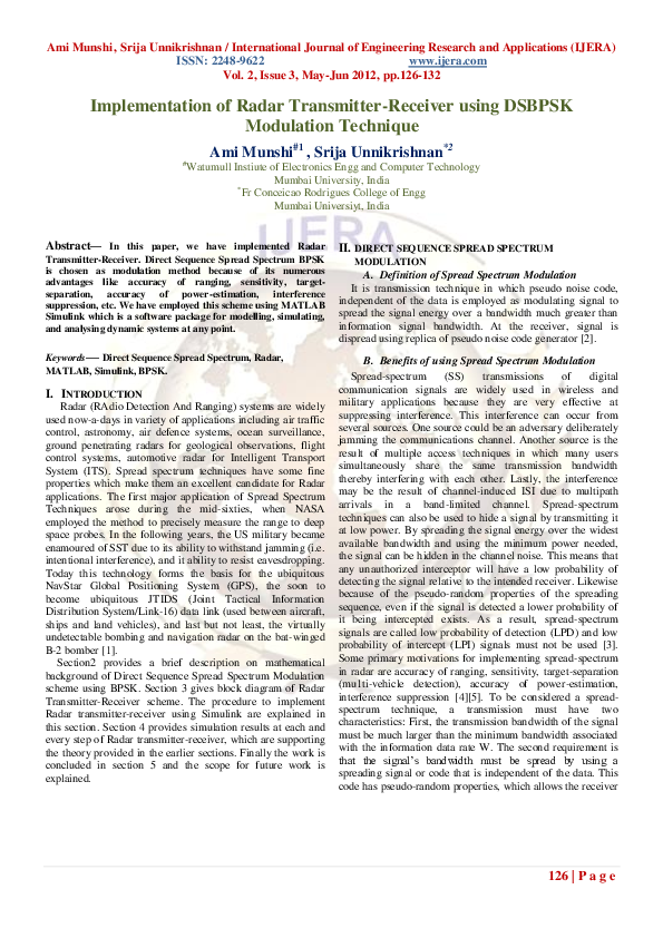 (PDF) Transmitter-Receiver. Direct Sequence Spread Spectrum BPSK