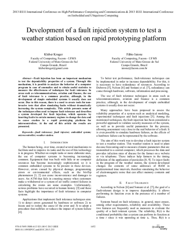(PDF) Development of a Fault Injection System to Test a Weather Station ...