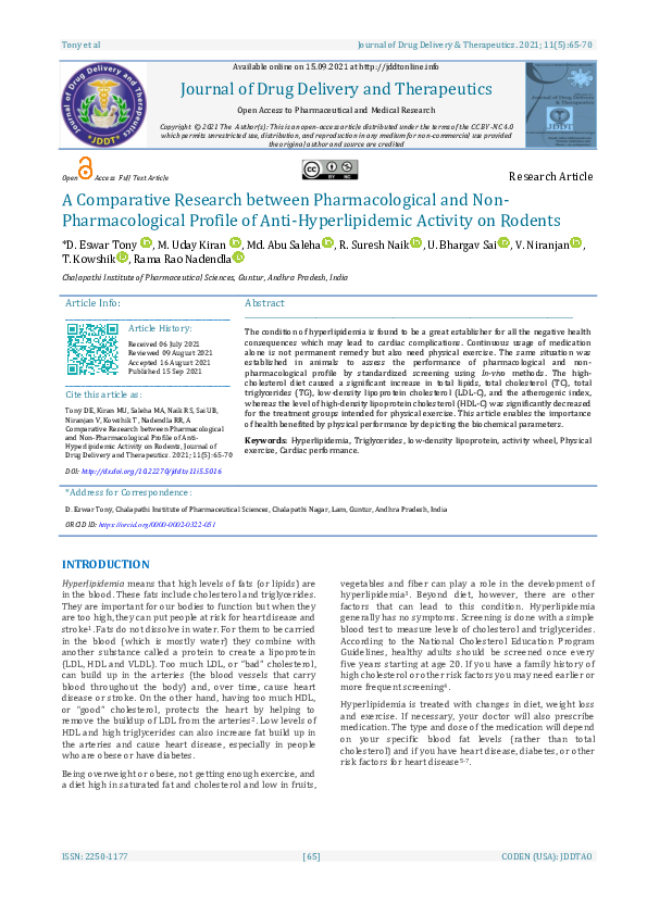 (PDF) A Comparative Research between Pharmacological and Non ...