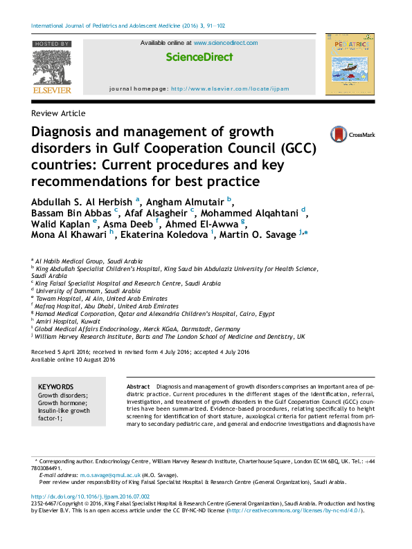(PDF) Diagnosis and management of growth disorders in Gulf Cooperation ...