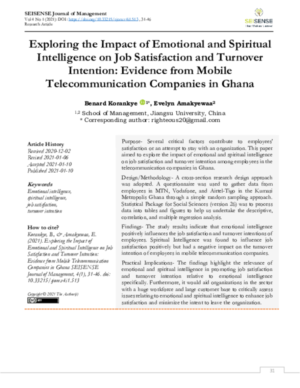 (PDF) Exploring the Impact of Emotional and Spiritual Intelligence on ...