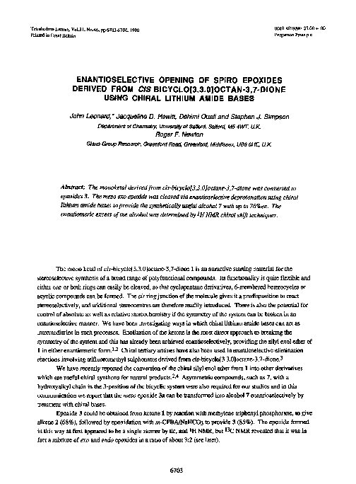 (PDF) Enantioselective opening of spiro epoxides derived from cis ...