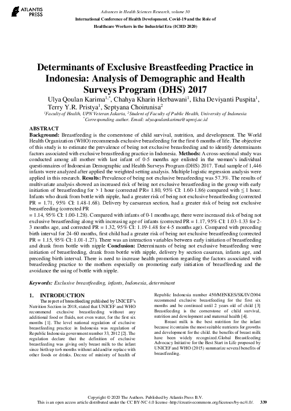 (PDF) Determinants of Exclusive Breastfeeding Practices in Kandahar ...