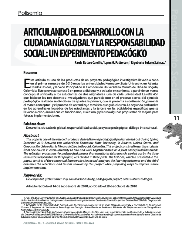(PDF) Articulando el desarrollo con la ciudadanía global y la ...