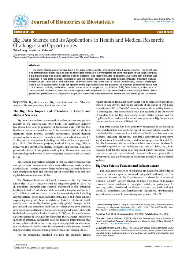 (PDF) Big Data Science and Its Applications in Health and Medical ...