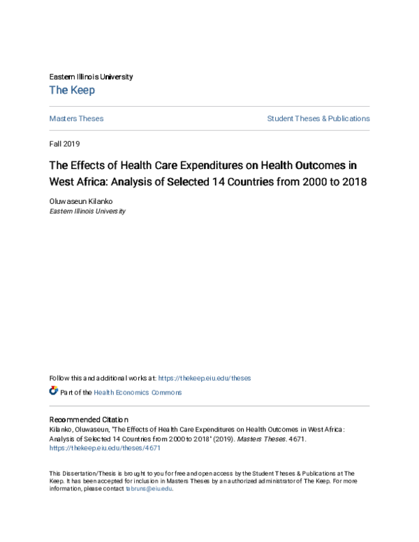 (PDF) The Effects of Health Care Expenditures on Health Outcomes in ...