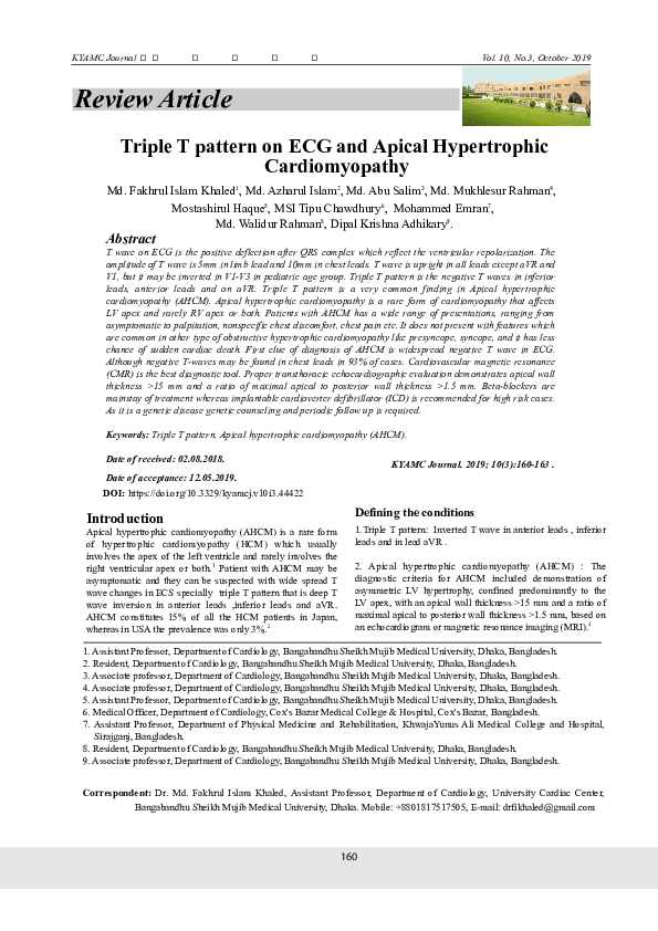 (PDF) Triple T Pattern in Apical Hypertrophic Cardiomyopathy