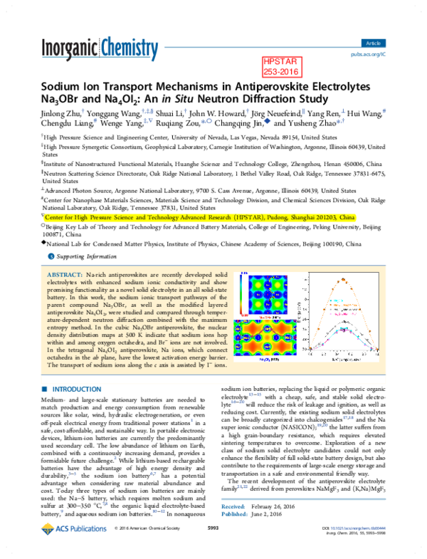 (PDF) Sodium Ion Transport Mechanisms in Antiperovskite Electrolytes ...