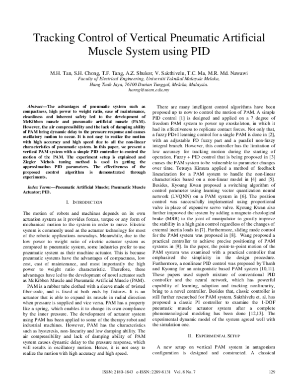 (PDF) Tracking Control of Vertical Pneumatic Artificial Muscle System ...